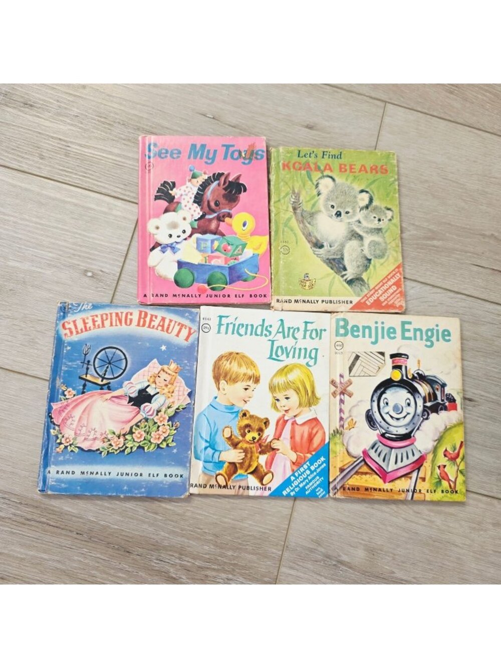 6 Vtg Mini Rand McNally Junior Elf Books Toys Koala Ponies Benjie Friends Beauty